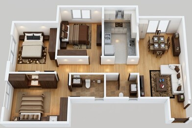 Floor plan of 3 BHK 839 Sq. Ft. Apartment in Kanakia Spaces Zen World, Mumbai