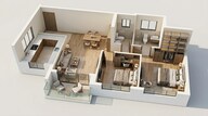 Floor plan of 2 BHK 855 Sq. Ft. Apartment in Piramal Revanta, Mumbai