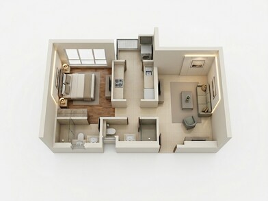 Floor plan of 1 BHK 474 Sq. Ft. Apartment in Piramal Revanta, Mumbai