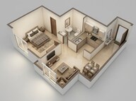 Floor plan of 1 BHK 421 Sq. Ft. Apartment in Signature Global Orchard Avenue, Gurgaon