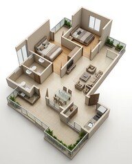 Floor plan of 2 BHK 900 Sq. Ft. Apartment in Signature Global Orchard Avenue, Gurgaon