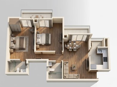 Floor plan of 2 BHK 1100 Sq. Ft. Apartment in Tata Value Homes, Noida