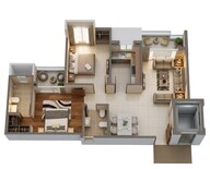 Floor plan of 2 BHK 1092 Sq. Ft. Apartment in Shalimar Mannat, Lucknow