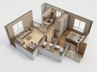 Floor plan of 1 BHK 433 Sq. Ft. Apartment in Runwal My City, Thane