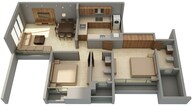 Floor plan of 2 BHK 541 Sq. Ft. Apartment in Runwal My City, Thane