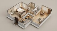 Floor plan of 1 BHK 448 Sq. Ft. Apartment in West Center Meridian Courts, Mumbai