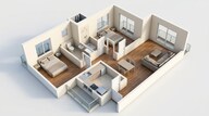 Floor plan of 2 BHK 685 Sq. Ft. Apartment in West Center Meridian Courts, Mumbai