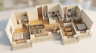 Floor plan of 3 BHK 915 Sq. Ft. Apartment in West Center Meridian Courts, Mumbai