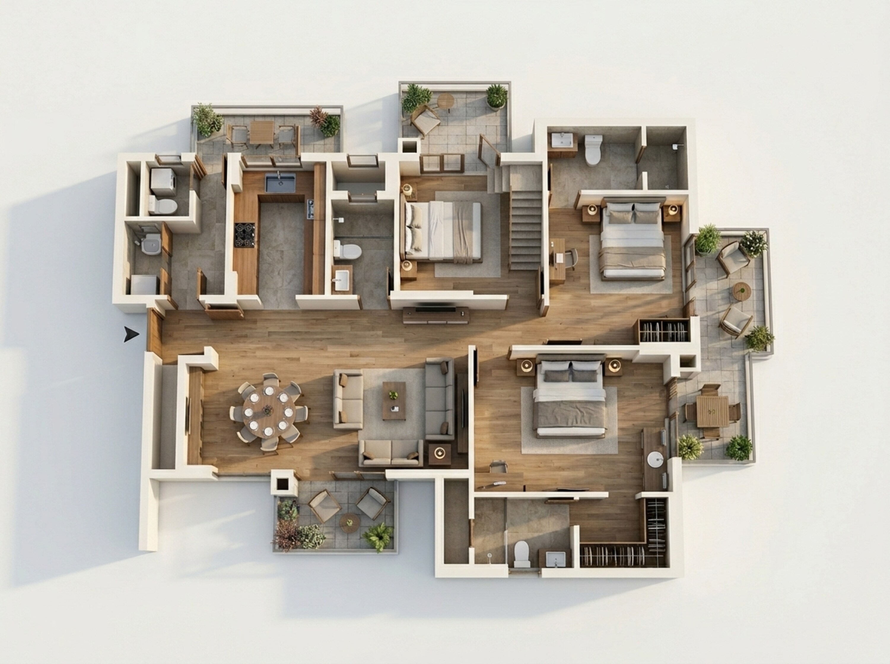 Floor plan of 2 BHK 1671 Sq. Ft. Apartment in Godrej Nature Plus, Gurgaon