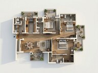 Floor plan of 2 BHK 1671 Sq. Ft. Apartment in Godrej Nature Plus, Gurgaon