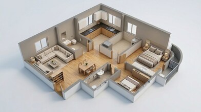 Floor plan of 2 BHK 720 Sq. Ft. Apartment in Lodha Codename Big Win, Mumbai