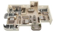 Floor plan of 3 BHK 1016 Sq. Ft. Apartment in Lodha Codename Big Win, Mumbai