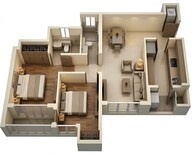 Floor plan of 2 BHK 517 Sq. Ft. Apartment in Piramal Vaikunth Vyan, Thane